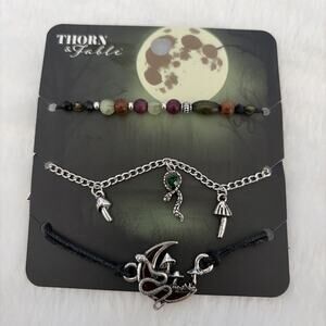 Snake Moon Mushroom Charm Bead Set Thorn & Fable New Hot Topic Bracelet Jewelry